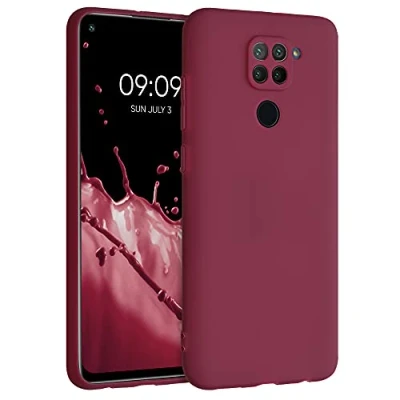 Abbildung von kwmobile Handyhülle kompatibel mit Xiaomi Redmi Note 9 Hülle Handy Case aus weichem Silikon in Bordeaux Violett