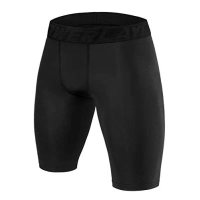 Abbildung von PowerLayer Jungen Kompressionsshorts, Schnelltrocknendes Baselayer Unterhose Tights Kurz Hose Laufunterwäsche Schwarz, 10 12 Jahre