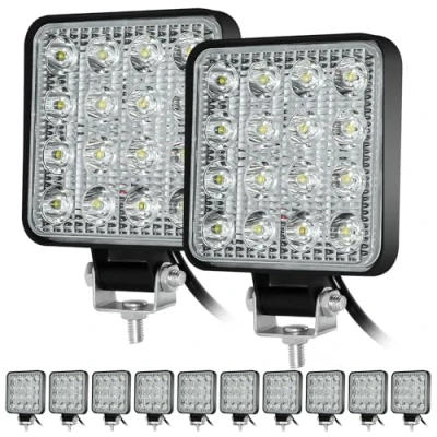 Abbildung von antom led Arbeitsscheinwerfer 12v 48W 10 Pcs zusatzscheinwerfer 4800LM Traktor für Bagger, Traktoren, Schlepper, Gabelstapler, ATV, Lkw, offroad (4x4)