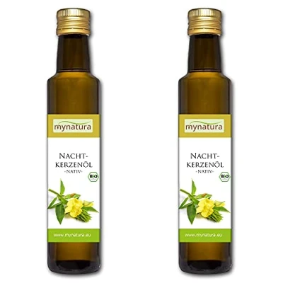 Abbildung von Mynatura Bio Nachtkerzenöl 2x250ml I Nativ Kaltgepresst Vegan Essentielle Fettsäuren Glutenfrei Cholesterinfrei Speiseöl Pflegeöl DE ÖKO 044 Omega 6 250ml (2 x 250ml)