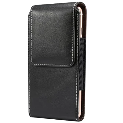 Abbildung von Baiyian Handytasche Gürtel Vertikal PU Leder Handy Gürteltasche Geeignet für iPhone 16 15 14 13 12 11 Pro MAX, Samsung Galaxy A55 A54 A53 A25 A34, Nokia 2.4, Xiaomi Redmi Note Schwarz