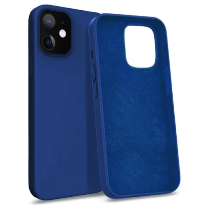 Abbildung von MyGadget Hülle kompatibel mit iPhone 12 Mini Gummierte Handyhülle [ 3 Layer Struktur ] Schutzhülle Soft Inlay &amp; Hardcase Cover außen Dunkelblau
