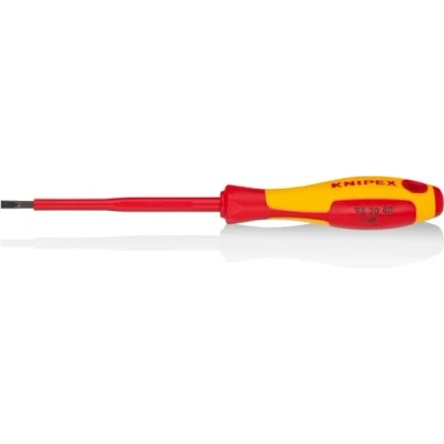 Abbildung von Knipex VDE Schlitz Schraubendreher Klingenbreite: 4 mm Klingenlänge: 100 DIN EN 60900 (98 20 40)