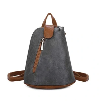 Abbildung von ITALYSHOP24 Rucksack Damen Tasche Schultertasche Crossover, kleiner Rucksack, Umhängetasche / Handtasche tragbar