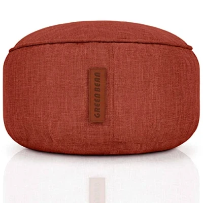 Abbildung von Green Bean Sitzsack Hocker 45x25cm mit EPS Perlen Füllung Fußhocker Fußkissen Sitz Pouf für Sitzsäcke Bodenkissen Kinder und Erwachsene Fußablage Sitzkissen Sitzhocker Rot