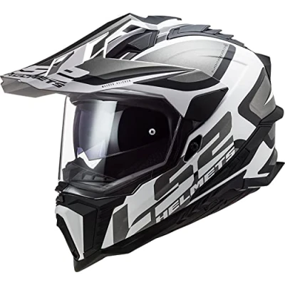 Abbildung von LS2, Crosshelm Motorrad Explorer Alter Matte schwarz Weiß, XS