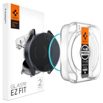 Abbildung von 2 Pcer Pack Samsung Galaxy Watch 6 44 mm Panzerglas Spigen EZ FIT Glas.tR met applicator voor smartwatch Displayschutzfolie mit