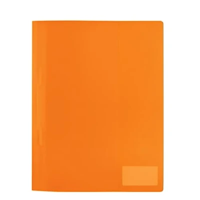 Abbildung von HERMA 19489 Schnellhefter A4 Transluzent Orange, 3 Stück, Sichthefter aus Kunststoff mit Beschriftungsetikett, Einstecktasche &amp; Metallheftzunge, stabiles Plastik Set für Schule Büro