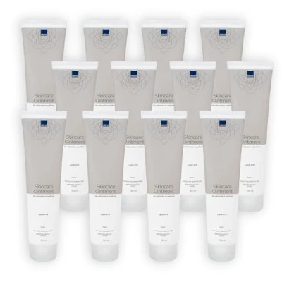 Abbildung von ABENA Hautpflege Salbe, 150 ml, 12 PACK, spendet feuchtigkeit für 24 Std nach dem auftragen, pflegt trockene Haut &amp; beruhigt gereizte Haut, frei von Duftstoffen Farbstoffen