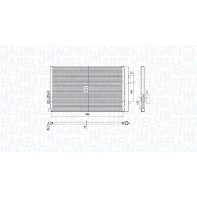 Abbildung von MAGNETI MARELLI 350203788000 Klimakondensator mit Trockner 600x379,4x16 379,4 600 16 BMW: X3