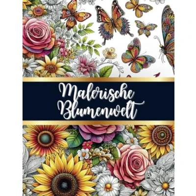 Abbildung von Malerische Blumenwelt Malbuch für Erwachsene: 50 Mandalas zum Ausmalen Kreativität Entspannen Mandala Muster ideal zur Entspannung und Stressabblau