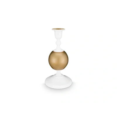 Abbildung von PIP STUDIO Kerzenhalter metall Sphere klein weiß gold 24cm