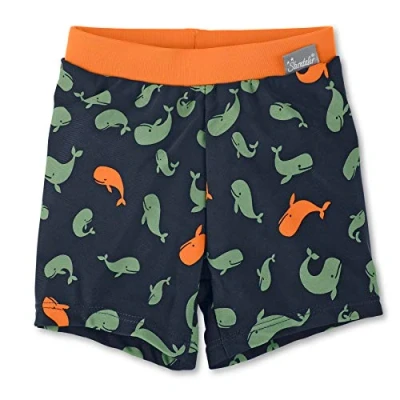 Abbildung von Sterntaler® Badehose Badeshort Wale (1 St) Baby Badeshorts Marine mit Windeleinsatz bis Größe 86/92 Allover Print Wale, UV Schutz 50+, Weitenregulierung Kinder Bademoden