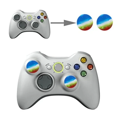 Abbildung von wortek Controller Aufsätze Thumb Grip Control Stick Set Kappe Silikon PS2, PS3, PS4, PS5, Xbox, Xbox 360, One, Series X, Nintendo Switch Bunt