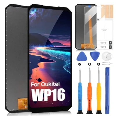 Abbildung von für Oukitel WP16 LCD Display Bildschirm Digitazer Touchscreen Ersatz Montage mit Reparatur Set (Schwarz)