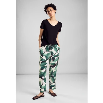 Abbildung von Street One MIT Floralem Print Stoffhose, Damen, Größe: 36x28, Grün