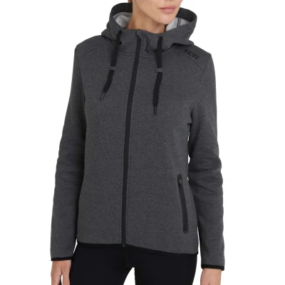 Abbildung von TCA Damen Revolution Hoodie, Sweatjacke mit Kapuze und Reißverschlusstaschen Grau, S