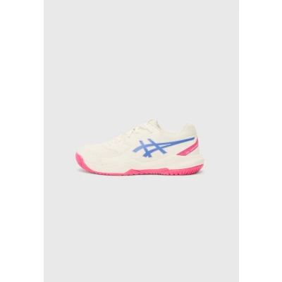Abbildung von Asics GEL Dedicate 8 Unisex Multicourt Tennisschuh für Kinder, Größe: 33.5, Cream/dark blue/pink Schuhe