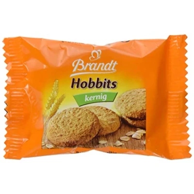 Abbildung von Brandt Hobbits Kernig 2er Packs Cateringkarton mit 60 Packungen ballaststoffreicher Vollkornkeks Haferflocken (60 x 22,8 g)