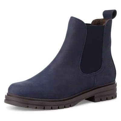 Abbildung von Tamaris Winterboots, Blockabsatz, Chelseaboots, Schlupfboots, Stiefelette mit Logoprägung