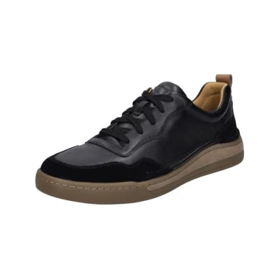 Abbildung von Josef Seibel Herren Low Top Sneaker Cleve 01,Weite G (Normal),Wechselfußbett,schnürschuhe,schnürer,Halbschuhe,schwarz,41 EU