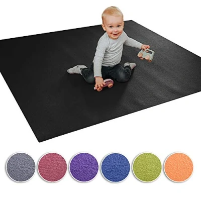 Abbildung von Wunschkind® Krabbelmatte Krabbelunterlage Made in Germany Anti Rutsch Öko Tex 100 120x170cm Schwarz
