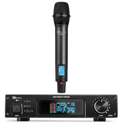 Abbildung von Power Dynamics PD210 UHF Mikrofon Set 1 Drahtloses Funkmikrofon, True Diversity System Verstärker, Funk für Bühne &amp; Events, mit Verstärkeranschluss