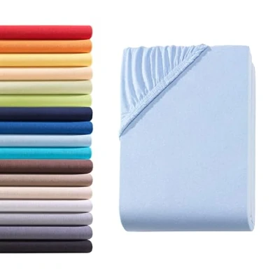 Abbildung von Hometex Premium Textiles Spannbettlaken Jersey 100% Baumwolle, Jersey, Gummizug: Rundumgummizug, Matratzenhöhe bis 23 cm