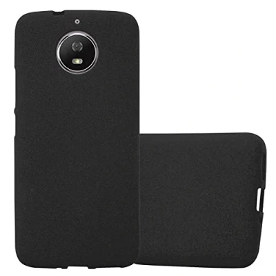 Abbildung von Cadorabo Hülle kompatibel mit Motorola Moto G5S Schutzhülle TPU Silikon Case Frost Design Slim Kratzfest Weiche Gummi Rundumschutz für in Schwarz