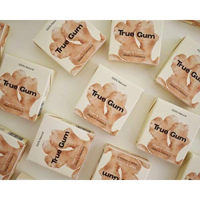 Abbildung von True Gum 10er SET: INGWER &amp; KURKUMA / Plastikfreier Kaugummi Biologisch Abbaubar Vegan 10 x 21 g, 210 g