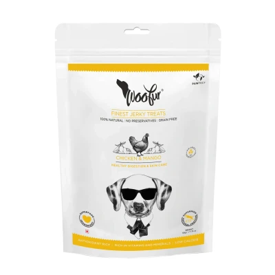 Abbildung von 50 g Pawfect Woofur luftgetrocknete hundesnacks Huhn mit Mango