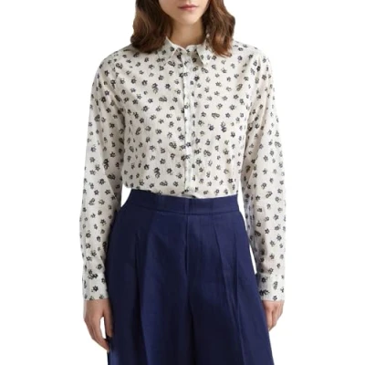 Abbildung von United Colors of Benetton Patterned Hemdbluse, Damen, Größe: 34, Blue