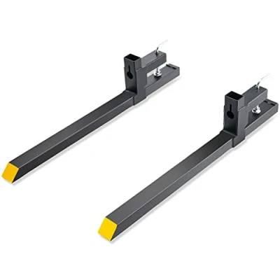 Abbildung von VEVOR 2x Palettengabeln Anklemmbar 1090x70x230mm Gabelträger 907kg Tragfähigkeit Gabelzinken 109cm Gesamtlänge mit 76,2cm Gabelblatt Gabelstapler Gabelstaplerzinken Frontlader Palettenrahmen