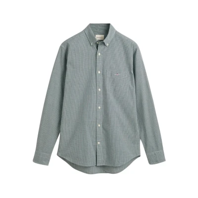 Abbildung von GANT Herren REG POPLIN Micro Gingham Shirt Hemd, DEEP Forest Green, XL