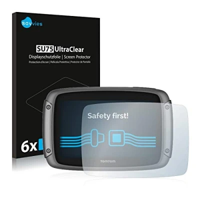 Abbildung von Savvies 6 Stück Schutzfolie für TomTom Rider 500 Displayschutz Folie Ultra Transparent