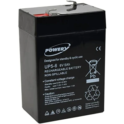 Abbildung von Powery Bleiakku für 6V 5Ah Bleiakkus 5000 mAh (6 V)