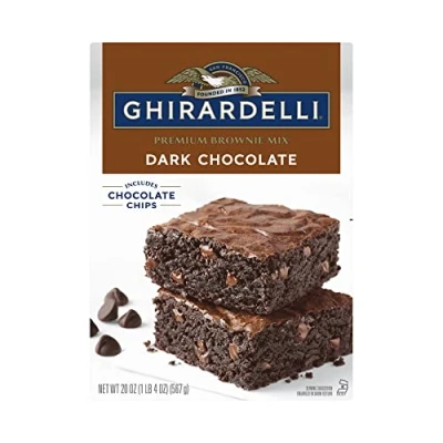 Abbildung von Ghirardelli Dark Chocolate Brownie Mix, 20 Ounce Boxes (Pack of 4)