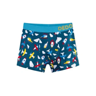 Abbildung von Dedoles Boxershorts Herren &amp; Jungen Unterwäsche Trunks Baumwolle lustige Designs Dinosaurier Hamster Spiele Maulwurf Geschenk, Farbe Blau, Motiv Astronaut Jungen, Gr. 4 6 Jahre