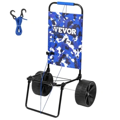 Abbildung von VEVOR Strandkarre Bollerwagen Sandwagen, Strandwagen 31 kg Tragkraft, Zusammenklappbarer Sandwagen aus Stahl, 380 x 386 mm Handwagen Robuster Wagen für den Strand Gerätewagen