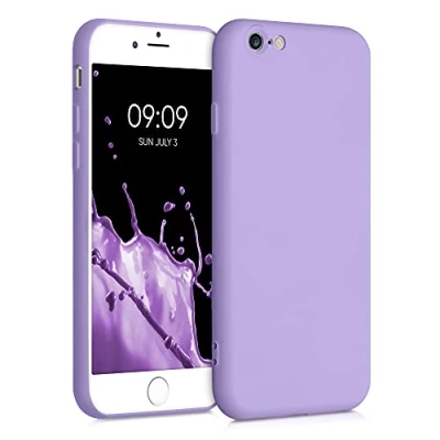 Abbildung von kwmobile Hülle kompatibel mit Apple iPhone 6 / 6S Silikon Handy Case Handyhülle weiche Oberfläche kabelloses Laden Veilchen Lila