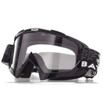 Abbildung von KINGBIKE Motocross Brille Mtb Dirt Bike ATV Crossbrille goggle Sicherheit Tactical Riding Motorradbrillen für Herren Damen Jugend Fit ÜBer (Schwarz Durchsichtig, Jugendlich)