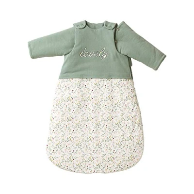 Abbildung von Vertbaudet Baby Schlafsack,Blumenzauber, Ärmel abnehmbar grün 85