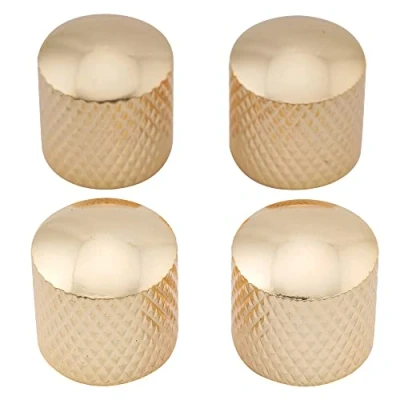 Abbildung von Musiclily Metrisch Gitarren Potiknöpfe Metall Knöpfe Volume Tone Dome Knobs für E Gitarre Bass, Gold(4 Stück)