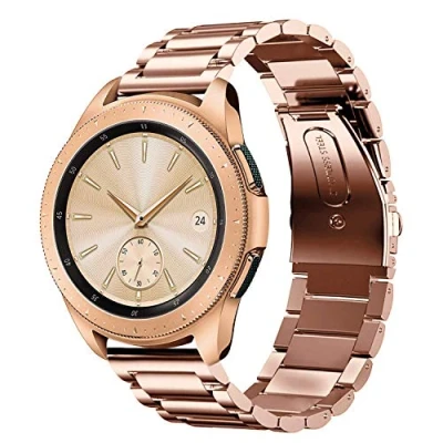 Abbildung von SUNDAREE Kompatibel mit Armband Samsung Galaxy Watch 42MM/S2 Classic/Watch Active/Garmin Vívomove Trend/Huawei GT 4 42MM/AMAZFIT GTR MINI,20MM Roségold Metallarmband Edelstahl Uhrenarmband