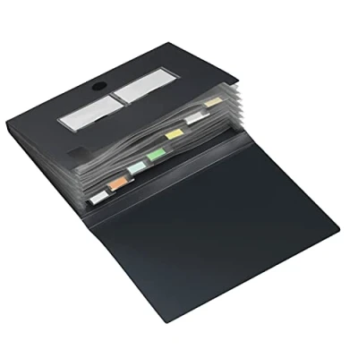Abbildung von HF2 A4 Fächermappe mit 7 Schlaufen, Schwarz/Blau/Rot