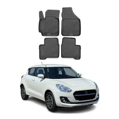 Abbildung von OMAC Gummimatten Fußmatten kompatibel mit Suzuki Swift 2016 2024 TPE Automatten Schwarz 4X