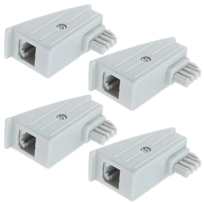 Abbildung von Be In Your Mind 4 Stück TAE Adapter, F Adapterstecker, Stecker auf RJ45 Buchse, 8P2C Kompatibel mit Fritzbox (hellgrau)