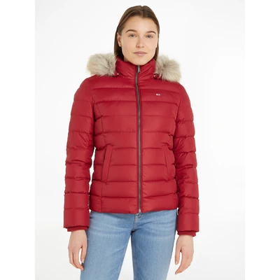 Abbildung von Tommy Jeans Basic Daunenjacke, Damen, Größe: Small, Rouge