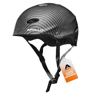 Abbildung von Apollo Skaterhelm Herren, Damen und Kinder Kinderfahrradhelm Verstellbar Skateboard, Scooter, BMX Helm mit Drehrad Anpassung für Jungen Mädchen Verschiedene Größen Farben