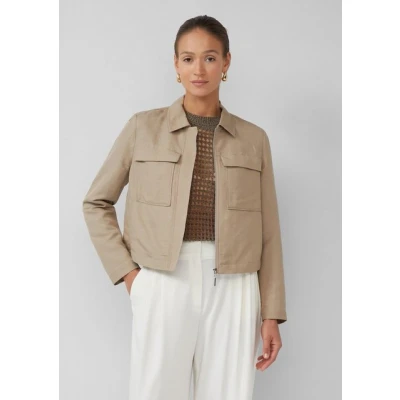 Abbildung von s.Oliver Black Label MIT Aufgesetzten Taschen Leichte Jacke, Damen, Größe: 36, Sandstein